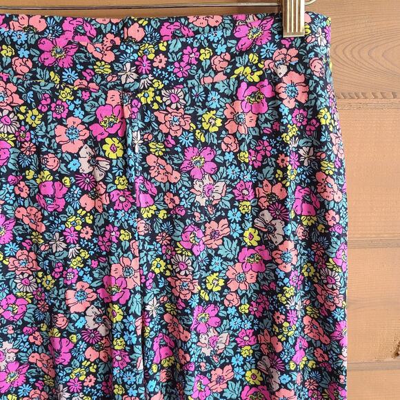 ASOS Floral Pant Kick Flare 6 Psychedelic Flower Power Pull On Y2K Stretchy Boho - Picture 4 of 6
